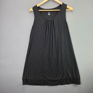 George Sleepwear Nightgown M 8-10 Black Sleeveless Pleated Rayon Spandex Soft